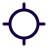Dark blue target or crosshair icon on a muted blue-gray background.